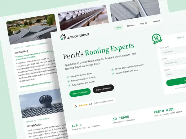 Roofing website design